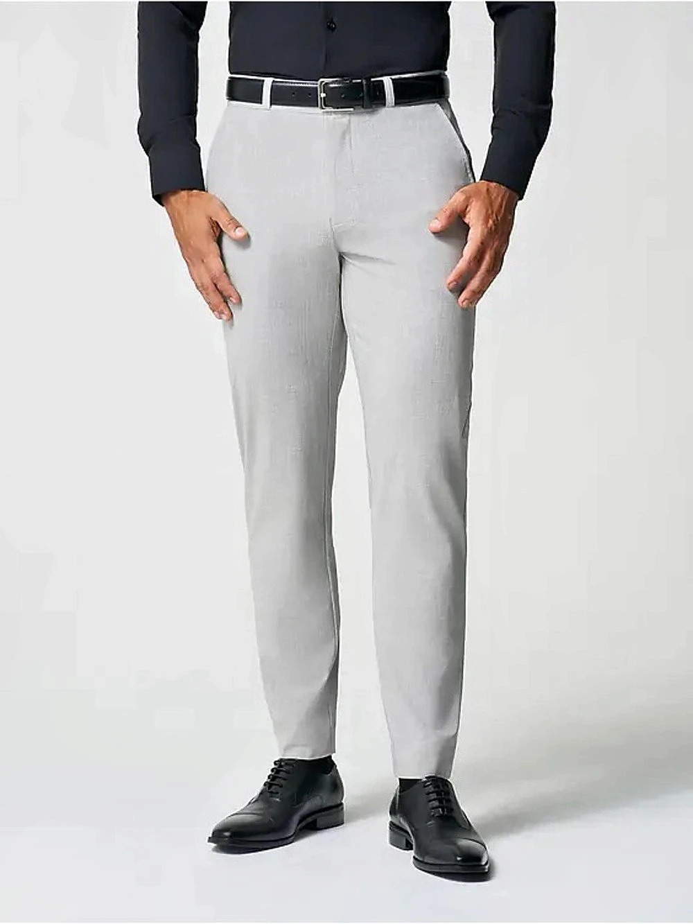 State & Liberty Heathered Light Grey Suit Pants 36W 30L